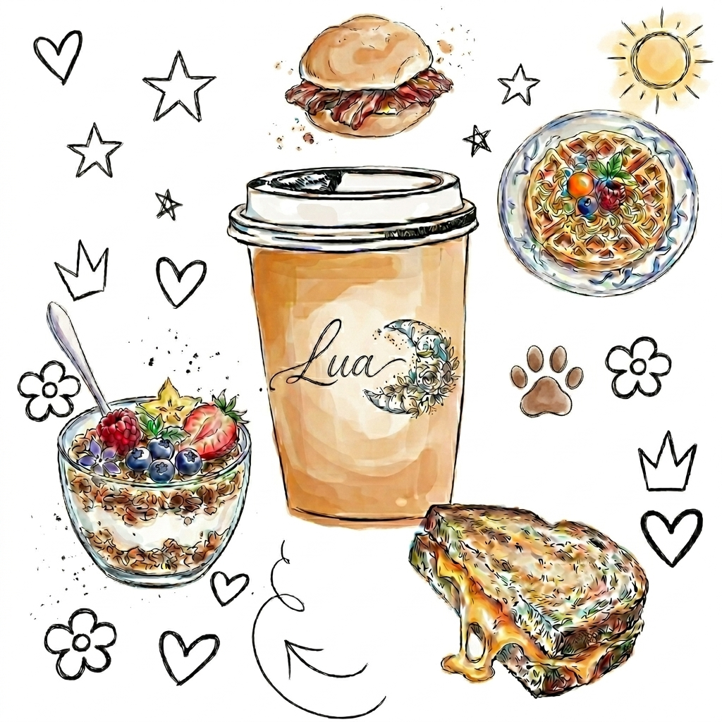 Illustrated map and illustration of Lua Cafe on Bridge Street, Trim